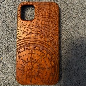 Wood compass design iPhone 11 case